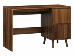 Sweeek Escritorio escandinavo decoración madera 2 cajones nogal