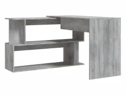 New Clicnbuy Escritorio esquina madera contrachapada Sonoma 200x50x76cm Gris