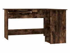 Discount Clicnbuy Escritorio esquina madera contrachapada roble humo 120x140x75cm Marru00f3n