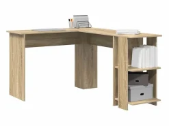 Outlet Clicnbuy Escritorio Esquinero con Almacenamiento Roble Sonoma Marru00f3n