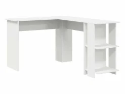 Hot Clicnbuy Escritorio Esquinero con Almacenamiento con estante Blanco