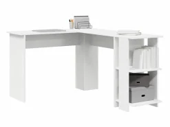 Hot Clicnbuy Escritorio Esquinero con Almacenamiento con estante Blanco