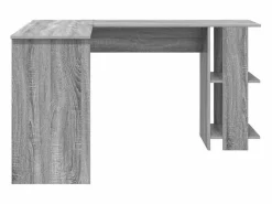 Clicnbuy Escritorio Esquinero con Almacenamiento con estante Sonoma Gris