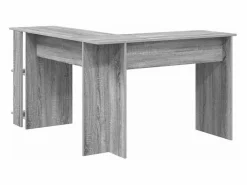 Clicnbuy Escritorio Esquinero con Almacenamiento con estante Sonoma Gris