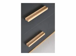 Outlet Escritorio esquinero Vitim XL 2 cajones antracita y madera Escritorio Rinconero