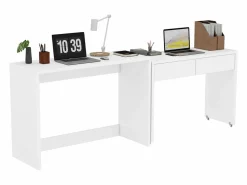 ModernLuxe Escritorio extensible 110×40×78 cm - combinación flexible - con ruedas - certificado FSC -