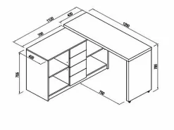 Vente-unique Escritorio extensible con tablero giratorio 360° en MDF natural y negro - PAVELO