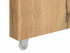 Vente-unique Escritorio extensible con tablero giratorio 360° en MDF natural y negro - PAVELO