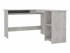 Online vidaxl Escritorio forma de L contrachapada hormigón 120x140x75 cm Gris