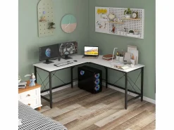 Homcom Escritorio Frambuesa diseño esquinero 76x150x150 cm