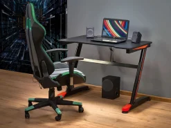 MSO Escritorio gamer y rojo con patas de acero NERD