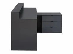 Vente-unique Escritorio gaming de esquina - Con LED - 3 cajones y 2 estantes - MDF - Gris - NEHA