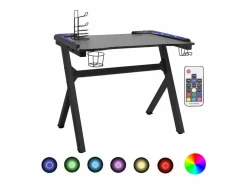 Clicnbuy Escritorio gaming LED con forma de Y 110x60x75cm