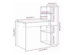 Sale Escritorio Sonoma 113 x 54 x 120 cm Madera de ingeniería Escritorio Secreter