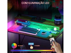Homcom Escritorio Karlen estación de carga + estante elevado marrón 90,5x100x50 cm