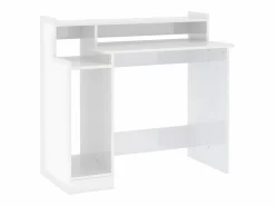 New Clicnbuy Escritorio LED madera contrachapada brillo 97x45x90 cm Blanco