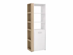 Vente-unique Escritorio librería modular TUPELIO con 10 huecos, color natural y blanco -