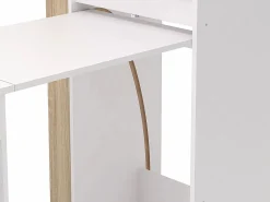 Vente-unique Escritorio librería modular TUPELIO con 10 huecos, color natural y blanco -