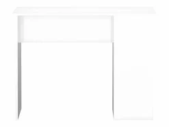 New Clicnbuy Escritorio madera contrachapada brillante 100x55x75 cm Blanco
