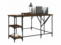 Escritorio madera de ingeniería roble marrón 139x139x75 cm ES329241