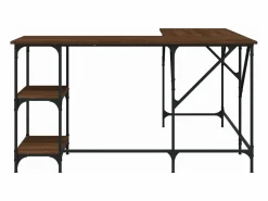 Escritorio madera de ingeniería roble marrón 139x139x75 cm ES329241