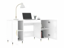 Clearance Clicnbuy Escritorio madera de ingeniería 140x50x75 cm Blanco