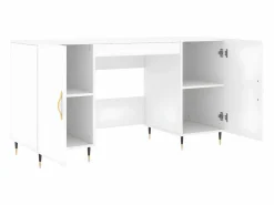 Clearance Clicnbuy Escritorio madera de ingeniería 140x50x75 cm Blanco