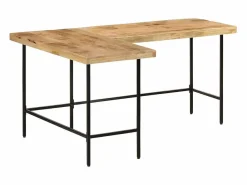 Hot Clicnbuy Escritorio madera maciza mango y hierro 165x110x77 cm Marru00f3n