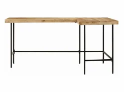 Hot Clicnbuy Escritorio madera maciza mango y hierro 165x110x77 cm Marru00f3n