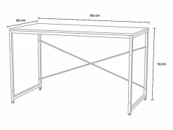 Escritorio mesa industrial 150x60 madera acero para estudio y oficina Wootop