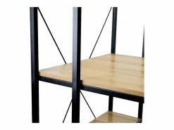 New Escritorio Metálico con Estantería 3 Baldas de Madera Ozra 120x160x70cm 7house Mesa De Ordenador