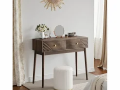 Escritorio Mid-Century, 2 cajones, MDF, nogal (100x35x80 cm)