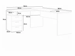 Web furniture Escritorio moderno de madera 3 cajones New Selina WD