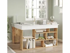 Sale Escritorio Moderno Estantes Tywin - - 115 Cm Pino- Blanco Escritorio Rinconero