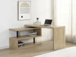 Clearance Vente-unique Escritorio modular MDF color roble tablero 360° - NICEPHORE II Color natural claro