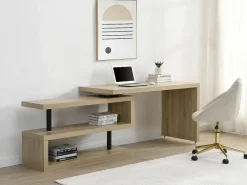 Clearance Vente-unique Escritorio modular MDF color roble tablero 360° - NICEPHORE II Color natural claro