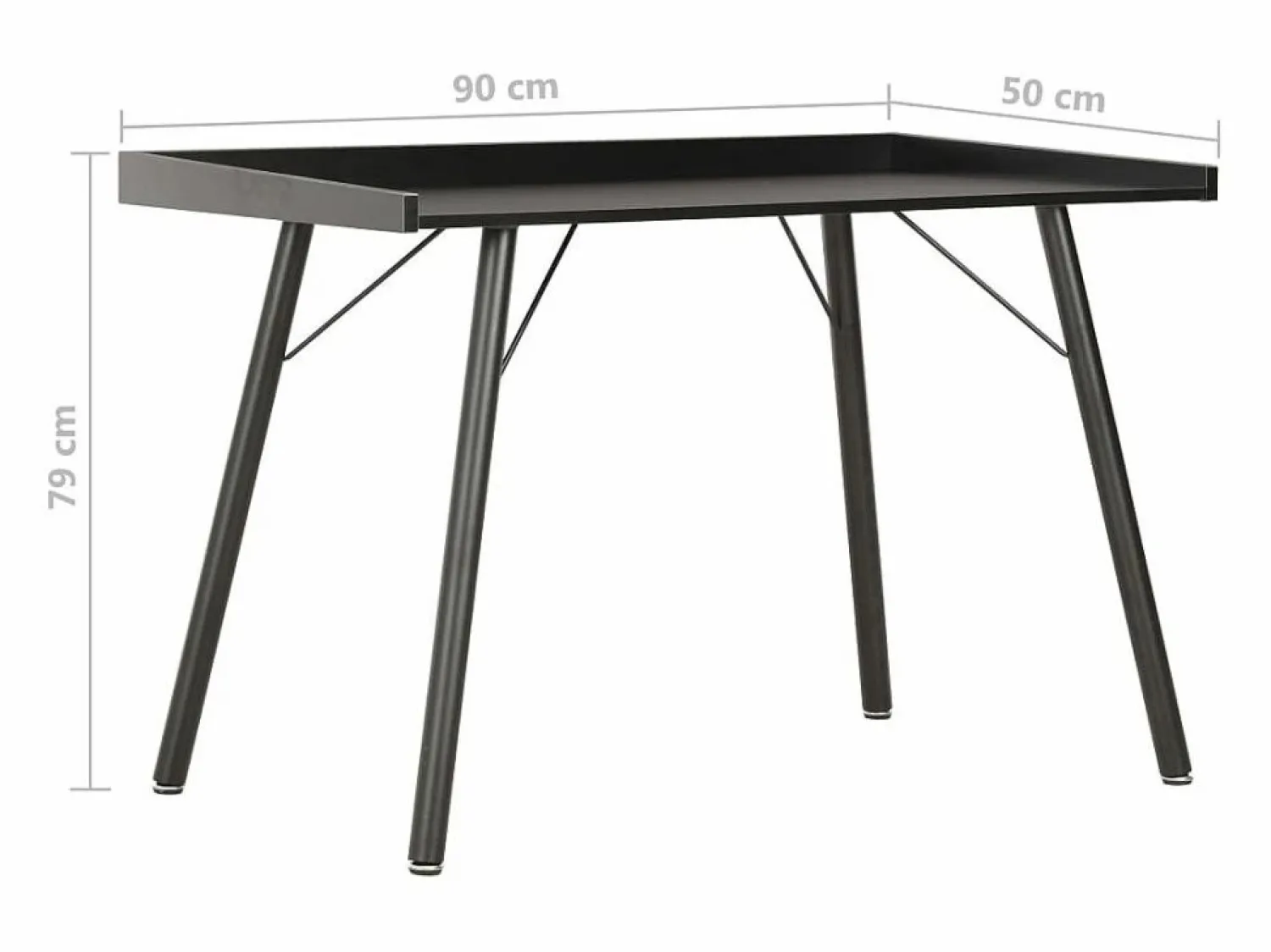 Clicnbuy Escritorio 90x50x79 cm Negro