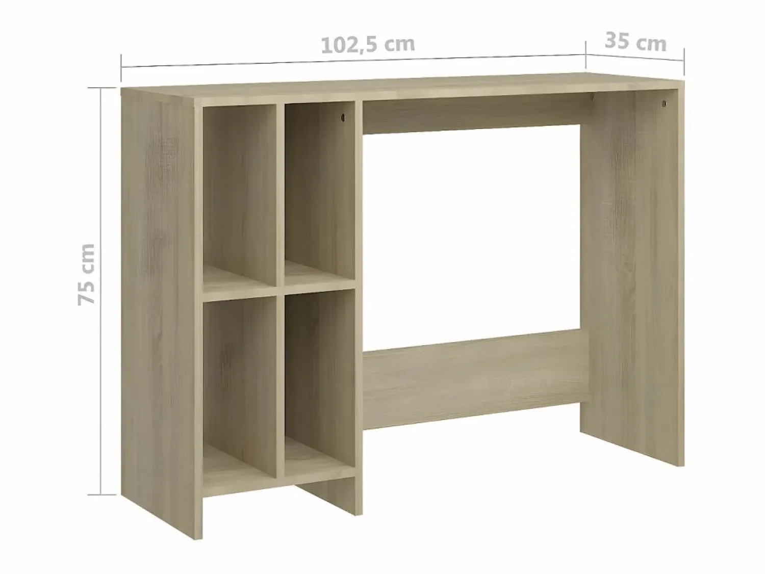 Clicnbuy Escritorio notebook contrachapado roble Sonoma 102,5x35x75 cm
