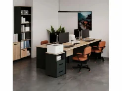 Escritorio Oficina Nibis Industrial Roble Sonoma/ Antracita 140 cm