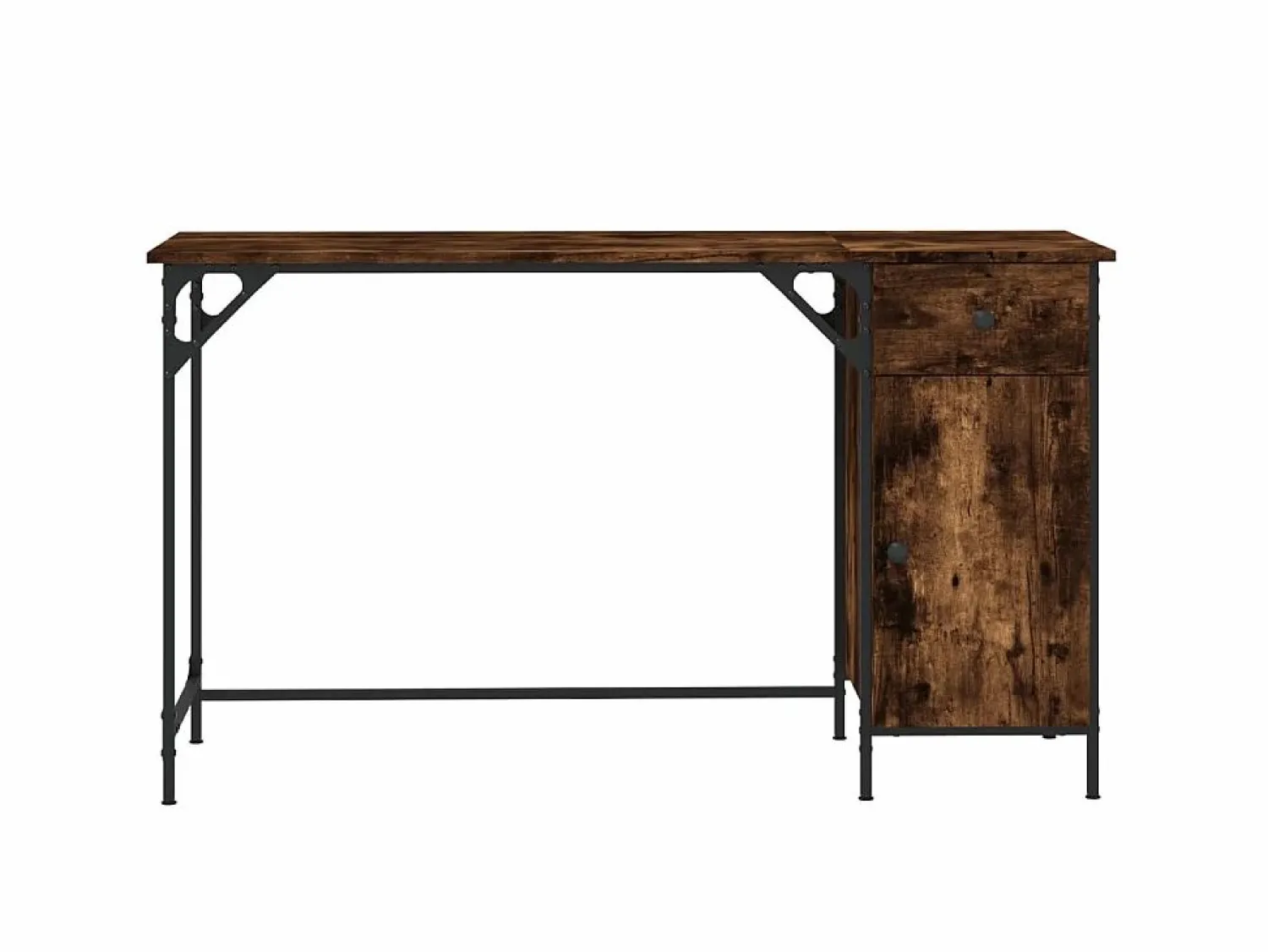 Escritorio ordenador madera ingeniería roble humo 131x48x75 cm ES320266 Marru00f3n