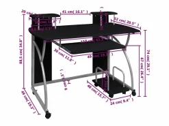 Clicnbuy Escritorio ordenador madera contrachapada 110x52x88,5 cm