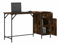 Discount Escritorio ordenador madera ingeniería roble humo 131x48x75 cm Mesa De Ordenador