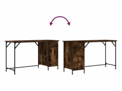 Discount Escritorio ordenador madera ingeniería roble humo 131x48x75 cm Mesa De Ordenador