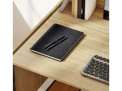 DripeX Escritorio para computadora plegable - con patas ajustables de metal - roble y negro - 170x58x78cm