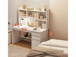 Online Escritorio para jóvenes con ordenador mesa con estantería estantes cajones Blanco