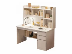 Online Escritorio para jóvenes con ordenador mesa con estantería estantes cajones Blanco