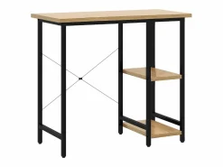 Clicnbuy Escritorio para ordenador MDF metal negro roble 80x40x72 cm