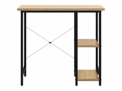 Clicnbuy Escritorio para ordenador MDF metal negro roble 80x40x72 cm