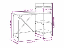 Sale Escritorio para ordenador con estantes 120x47x109 cm Mesa De Ordenador