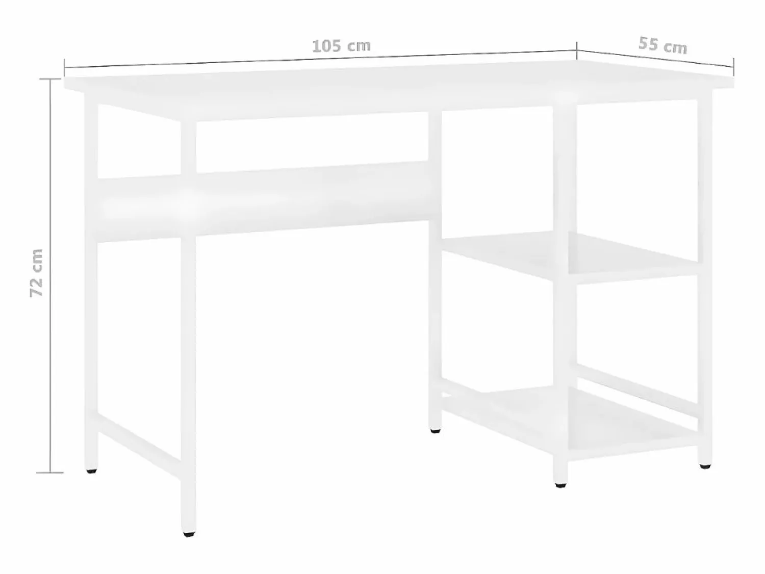 Best Escritorio para ordenador de MDF y metal 105x55x72 cm Mesa De Ordenador